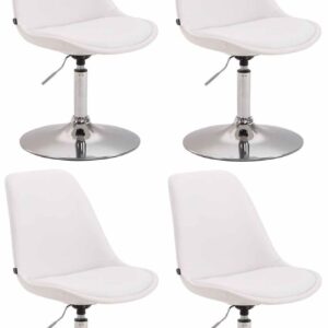 4er Set Esszimmerstühle Maverick C Kunstleder weiß
