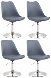 4er Set Esszimmerstuehle Maverick C Kunststoff grau