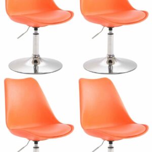 4er Set Esszimmerstühle Maverick C Kunststoff orange