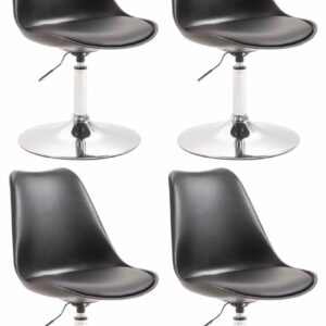 4er Set Esszimmerstühle Maverick C Kunststoff schwarz