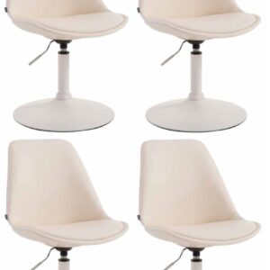 4er Set Esszimmerstühle Maverick W Kunstleder creme