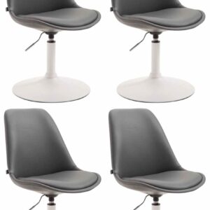4er Set Esszimmerstühle Maverick W Kunstleder grau