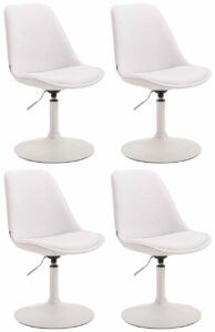 4er Set Esszimmerstuehle Maverick W Kunstleder weiss