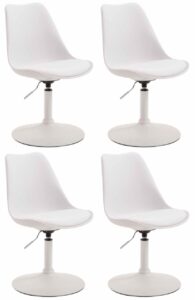 4er Set Esszimmerstuehle Maverick W Kunststoff weiss