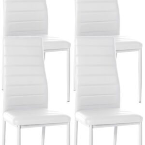 4er Set Esszimmerstühle Mayfair Kunstleder weiß
