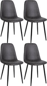 4er Set Esszimmerstuehle Napier Kunstleder dunkelgrau