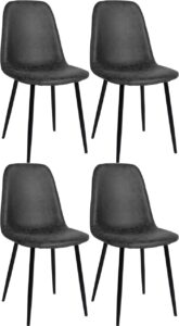 4er Set Esszimmerstuehle Napier Kunstleder schwarz
