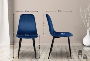 4er Set Esszimmerstuehle Napier Samt blau