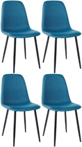 4er Set Esszimmerstuehle Napier Stoff blau