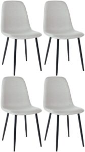 4er Set Esszimmerstuehle Napier Stoff creme