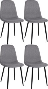 4er Set Esszimmerstuehle Napier Stoff grau