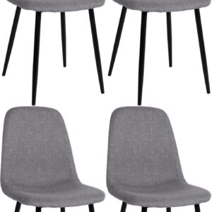 4er Set Esszimmerstühle Napier Stoff grau