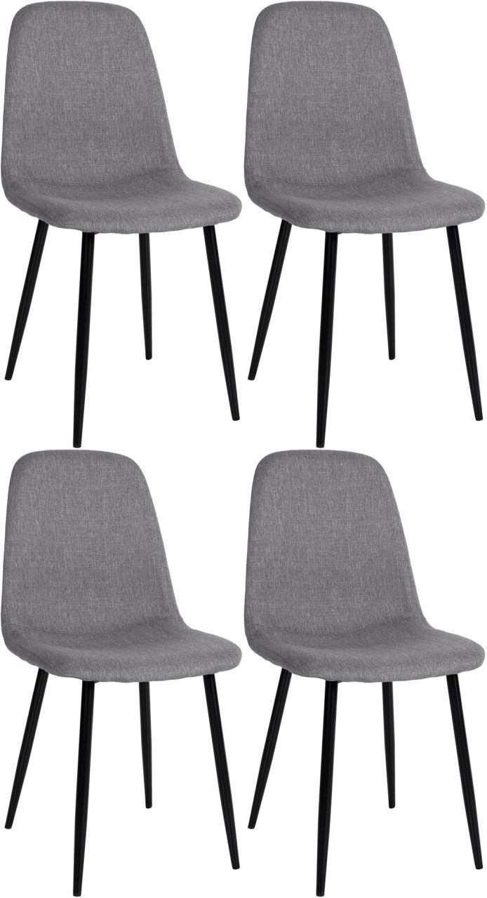 4er Set Esszimmerstühle Napier Stoff grau 1 4er Set Esszimmerstühle Napier Stoff grau