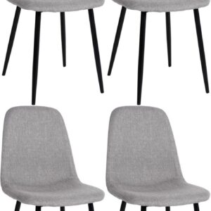 4er Set Esszimmerstühle Napier Stoff hellgrau