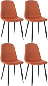 4er Set Esszimmerstuehle Napier Stoff orange