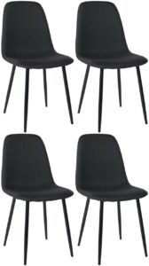 4er Set Esszimmerstuehle Napier Stoff schwarz
