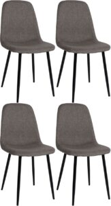 4er Set Esszimmerstuehle Napier Stoff taupe