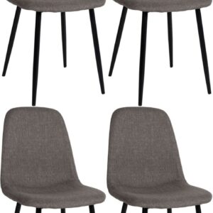 4er Set Esszimmerstühle Napier Stoff taupe