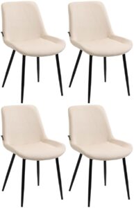 4er Set Esszimmerstuehle Victoria Samt creme