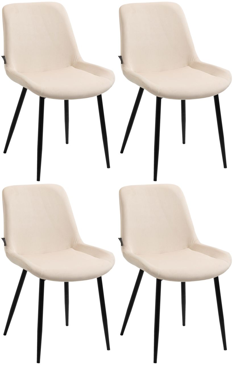 4er Set Esszimmerstühle Victoria Samt creme 1 4er Set Esszimmerstühle Victoria Samt creme