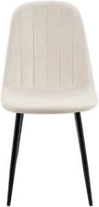 4er Set Esszimmerstuhl Baxter Samt cremeweiss