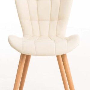 4er Set Esszimmerstuhl Elda Kunstleder creme