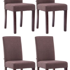 4er Set Esszimmerstuhl Ina Stoff cappuccino braun