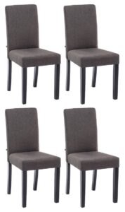 4er Set Esszimmerstuhl Ina Stoff schwarz dunkelgrau