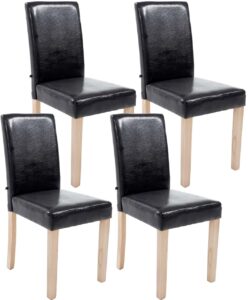 4er Set Esszimmerstuhl Ina natura schwarz