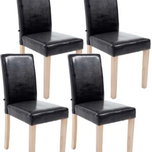 4er Set Esszimmerstuhl Ina natura schwarz