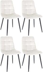4er Set Esszimmerstuhl Tilde Samt cremeweiss