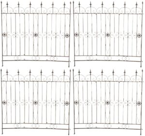 4er Set Gartenzaeune Mangold bronze