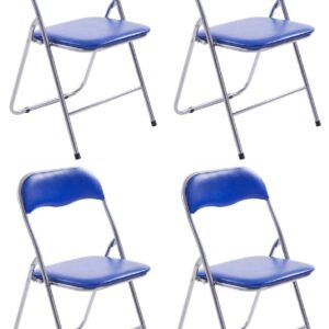 4er Set Klappstuhl Felix blau/silber