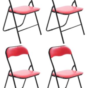 4er Set Klappstuhl Felix rot/schwarz