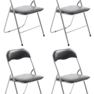 4er Set Klappstuhl Felix schwarz/silber
