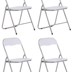4er Set Klappstuhl Felix weiß/silber