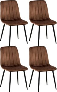 4er Set Stuehle Dijon Samt braun
