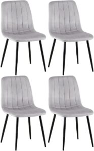 4er Set Stuehle Dijon Samt grau