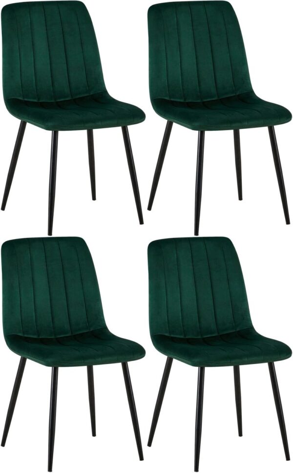 4er Set Stühle Dijon Samt grün