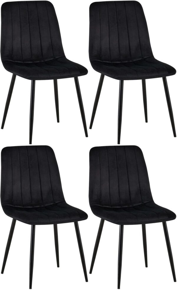 4er Set Stühle Dijon Samt schwarz