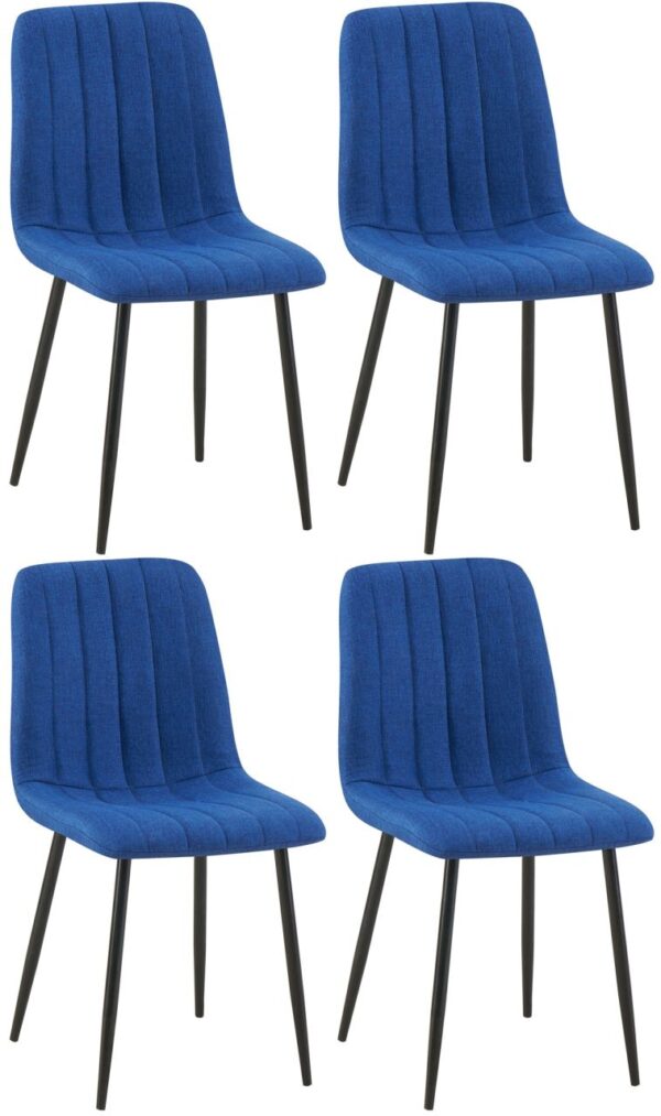 4er Set Stühle Dijon Stoff blau