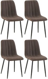 4er Set Stuehle Dijon Stoff braun