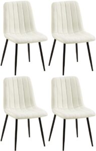 4er Set Stuehle Dijon Stoff creme