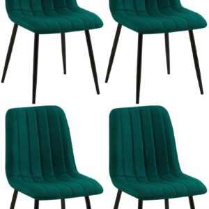 4er Set Stühle Dijon Stoff dunkelgrün