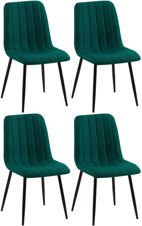 4er Set Stühle Dijon Stoff dunkelgrün