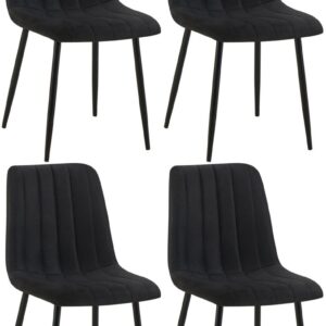 4er Set Stühle Dijon Stoff schwarz