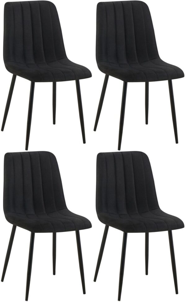 4er Set Stühle Dijon Stoff schwarz
