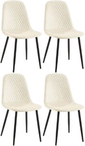 4er Set Stuehle Giverny Samt creme