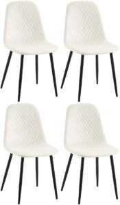 4er Set Stuehle Giverny Samt cremeweiss