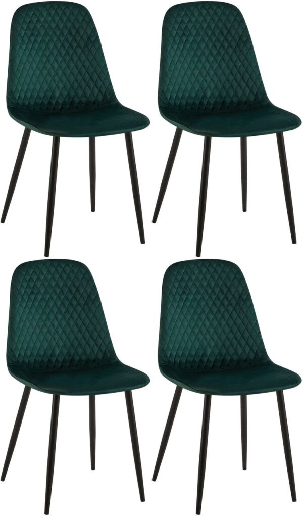 4er Set Stühle Giverny Samt grün